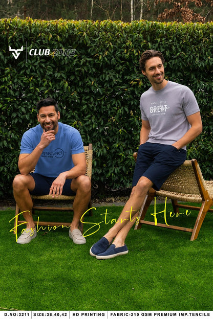 D No 3211 Club Zone Tencil Lycra Mens Tshirts Manufacturer