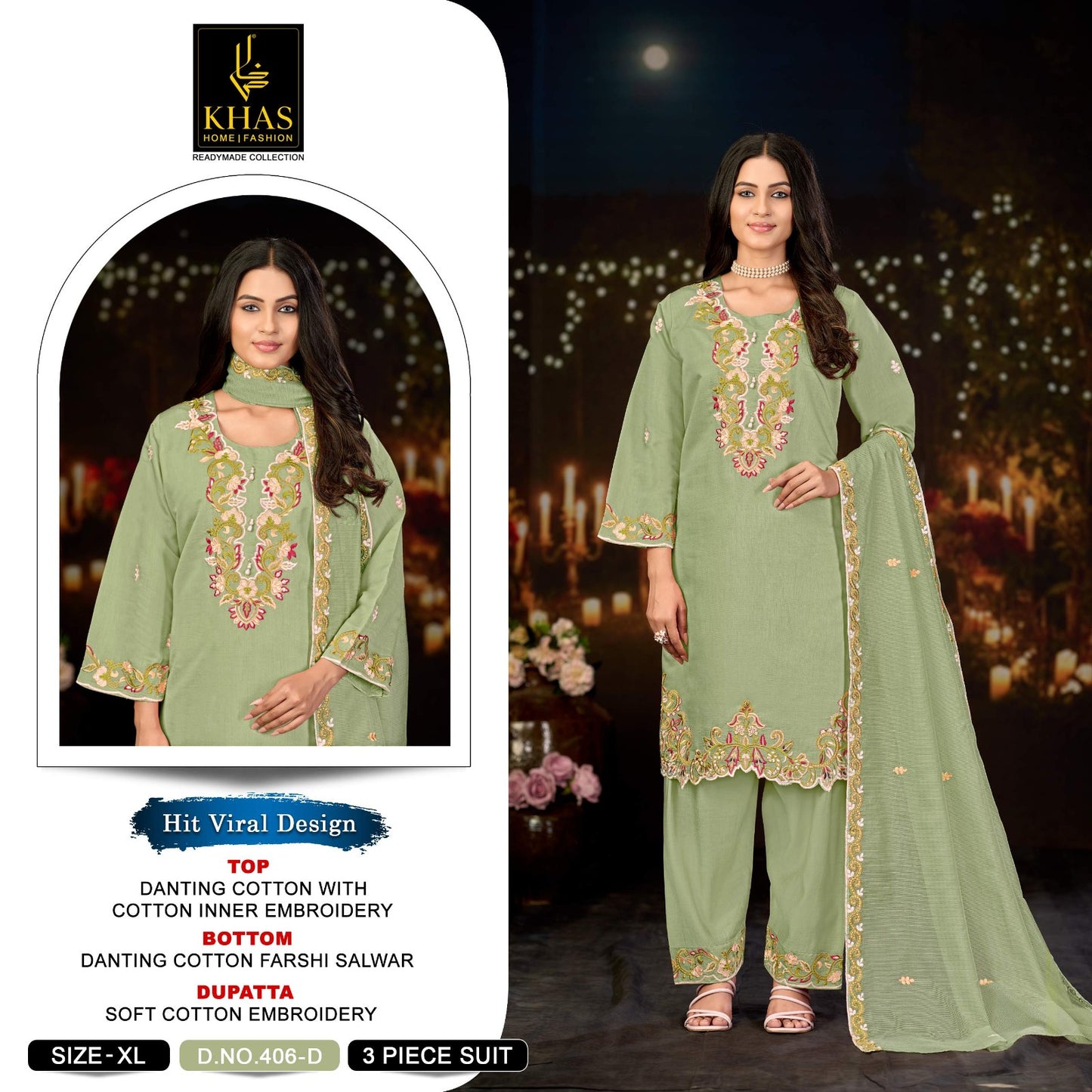 D No 406 Khas Cotton Pakistani Readymade Suits Manufacturer Ahmedabad