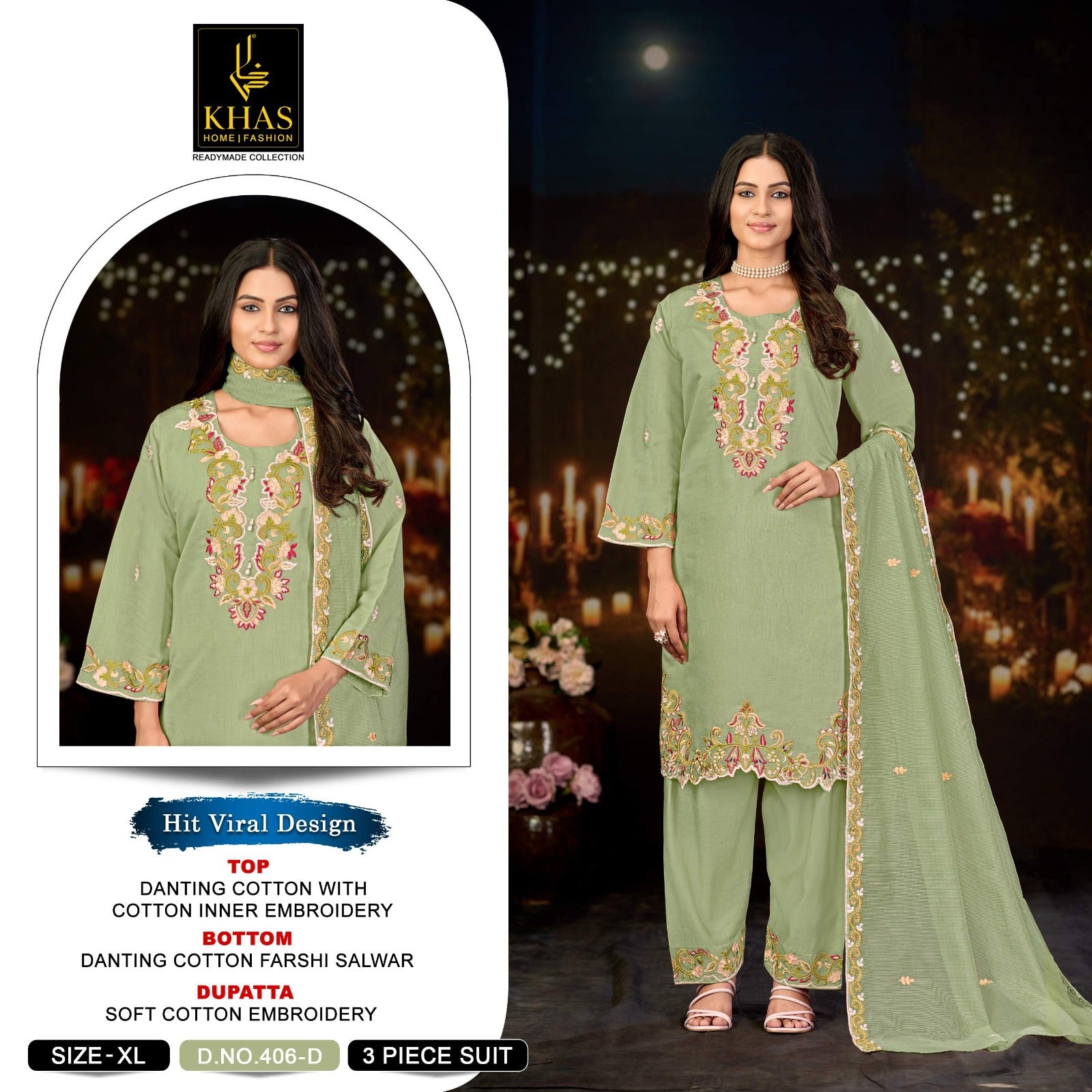 D No 406 Khas Cotton Pakistani Readymade Suits Manufacturer Ahmedabad