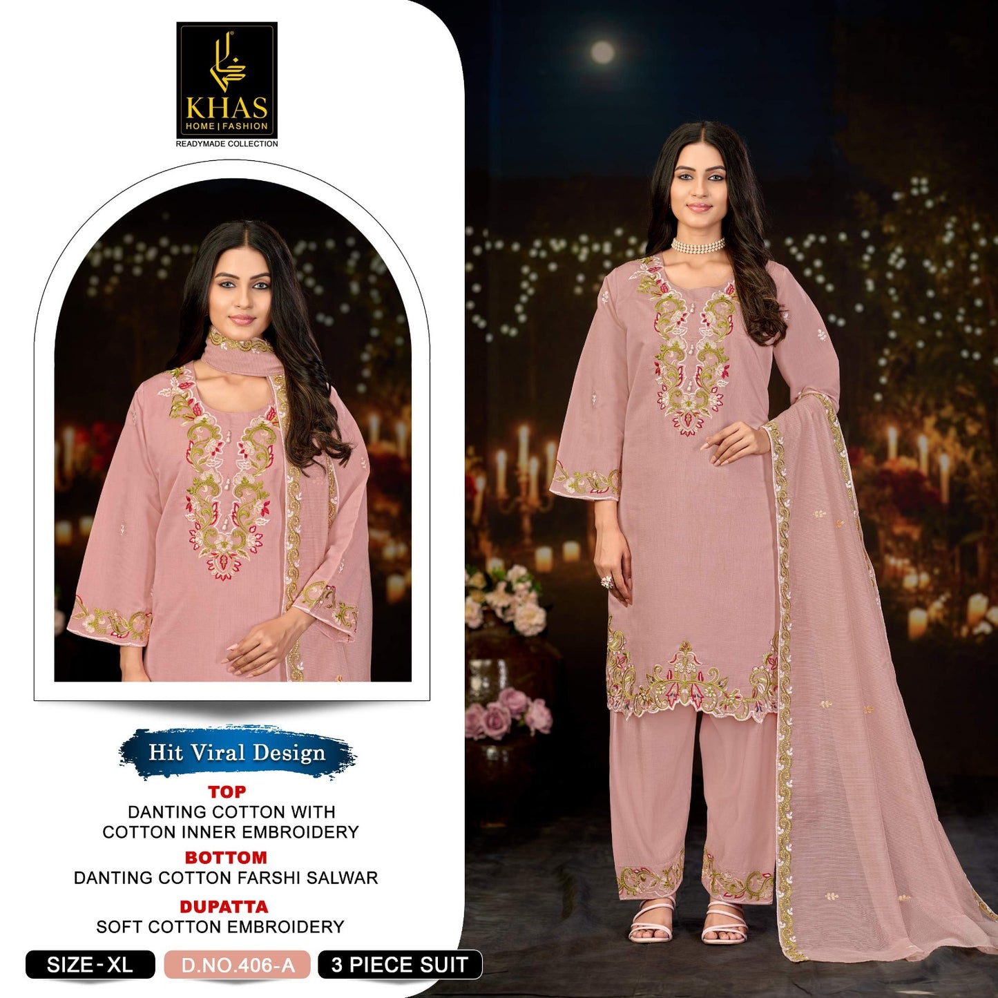 D No 406 Khas Cotton Pakistani Readymade Suits Manufacturer Ahmedabad