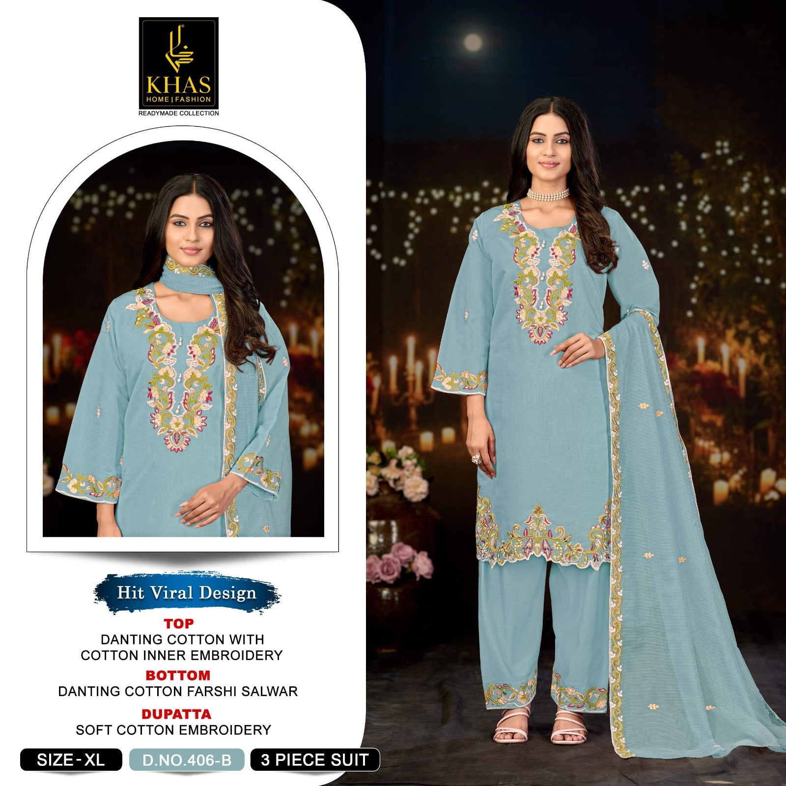 D No 406 Khas Cotton Pakistani Readymade Suits Manufacturer Ahmedabad