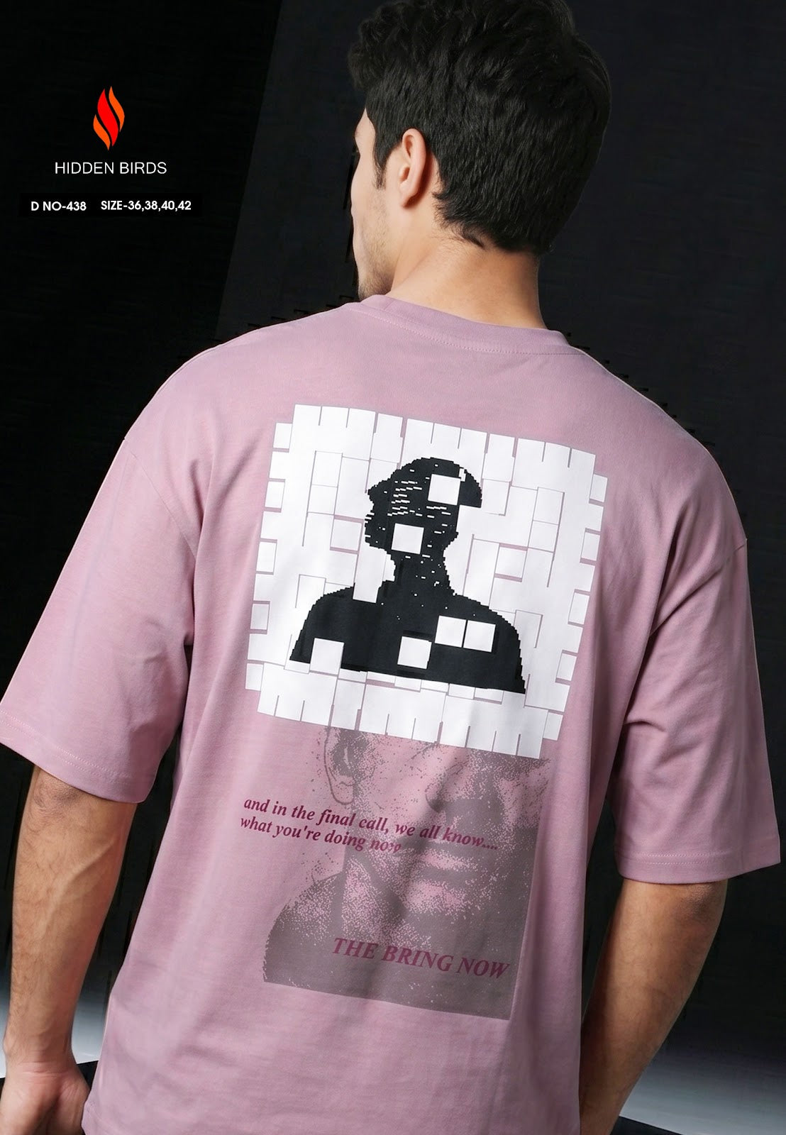 D No 438 Puff Print Hidden Birds Imported Mens Tshirts Supplier
