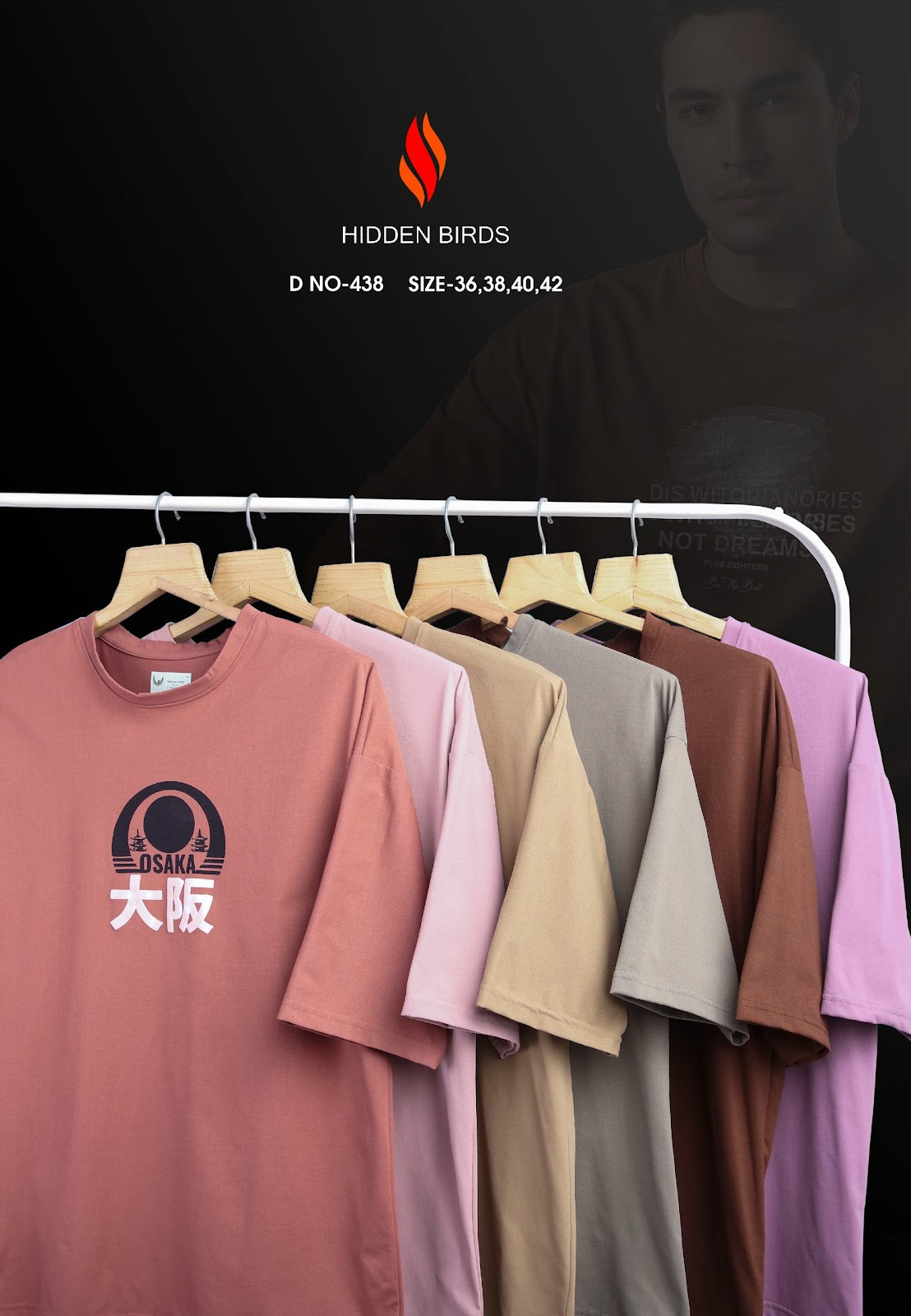 D No 438 Puff Print Hidden Birds Imported Mens Tshirts Supplier