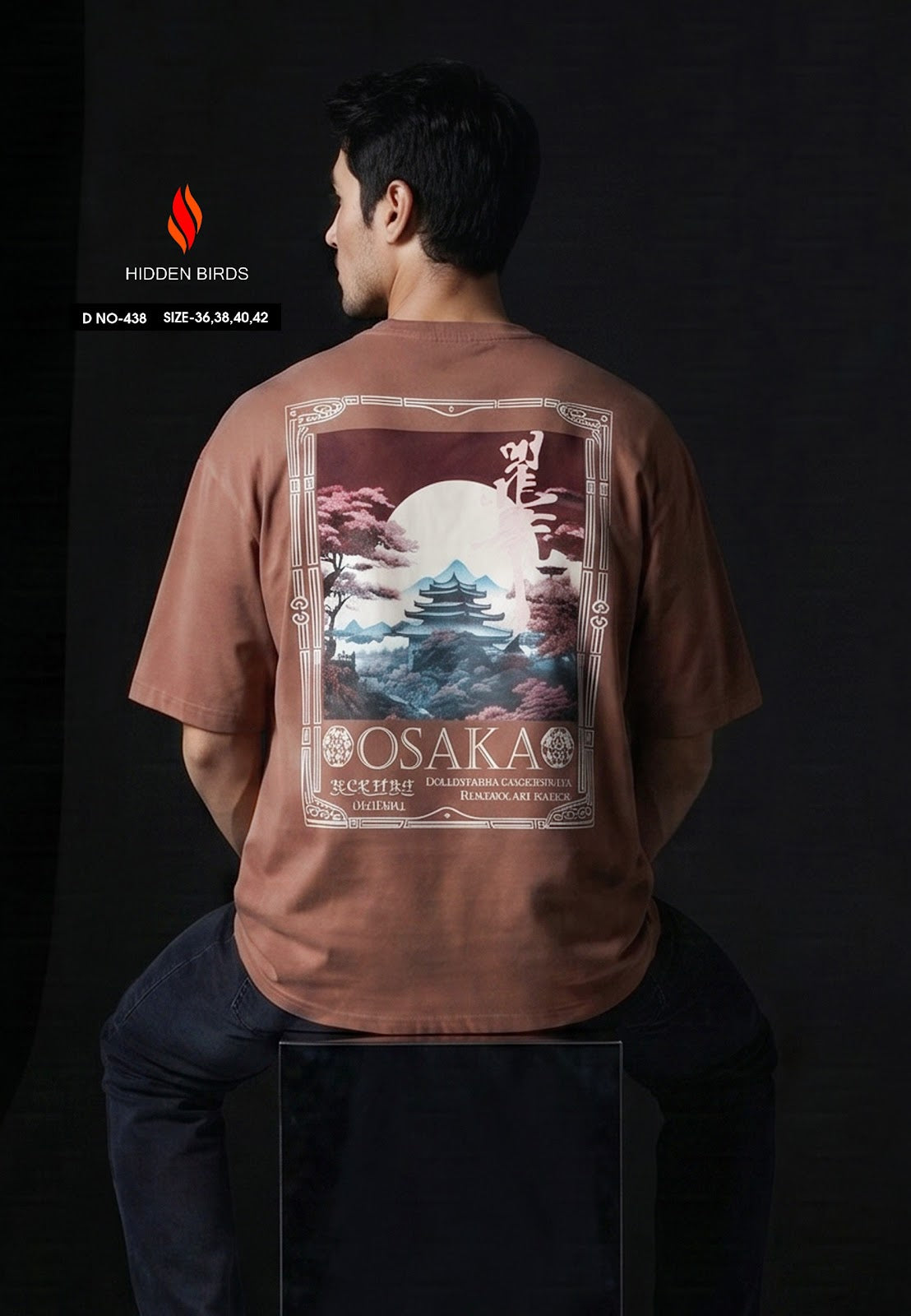 D No 438 Puff Print Hidden Birds Imported Mens Tshirts Supplier
