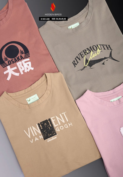 D No 438 Puff Print Hidden Birds Imported Mens Tshirts Supplier