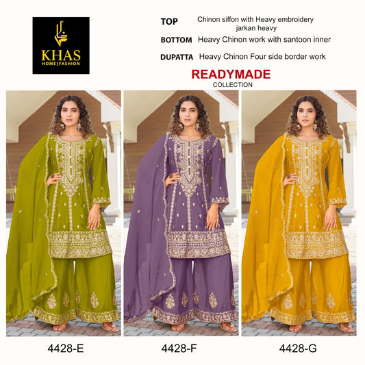 D No 4428 Khas Chinon Chiffon Pakistani Readymade Suits Supplier Ahmedabad