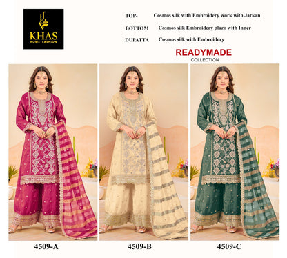 D No 4509 Khas Simar Silk Pakistani Readymade Suits Manufacturer Gujarat