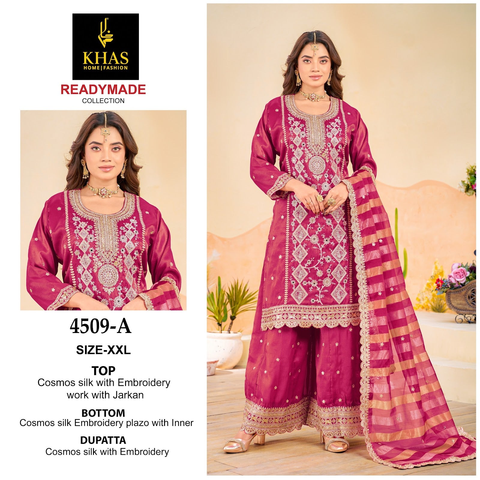 D No 4509 Khas Simar Silk Pakistani Readymade Suits Manufacturer Gujarat