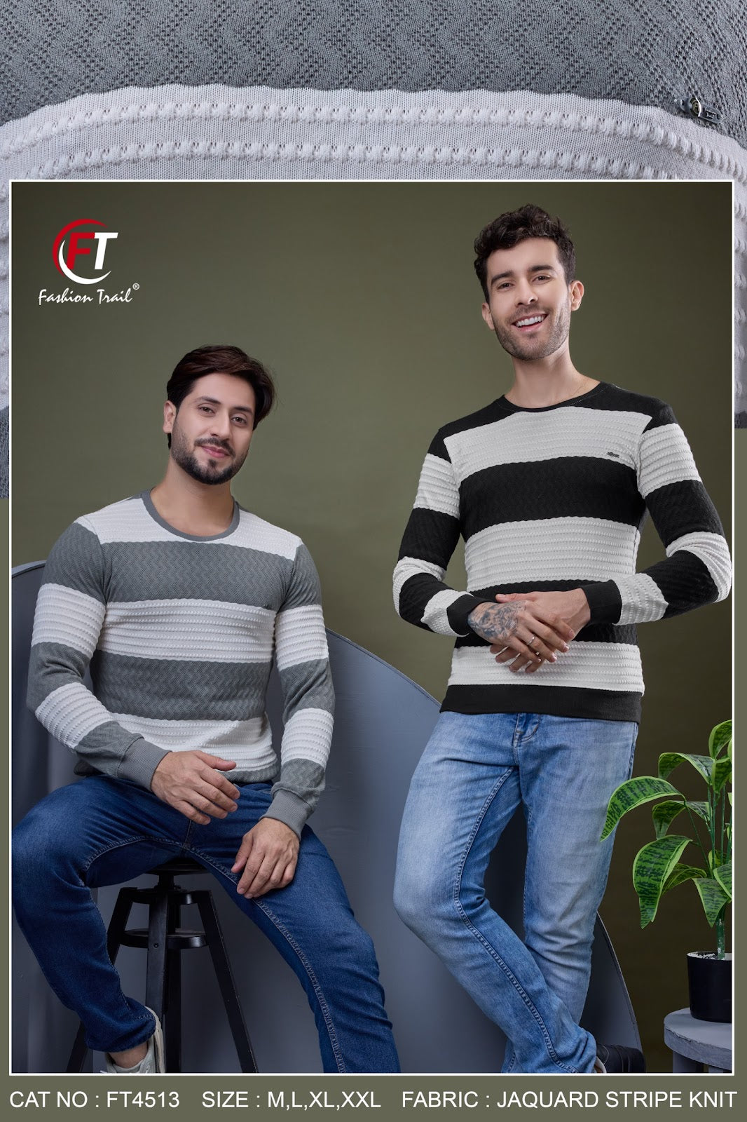 D No 4513 Fashion Trail Jacquard Mens Tshirts Manufacturer Gujarat