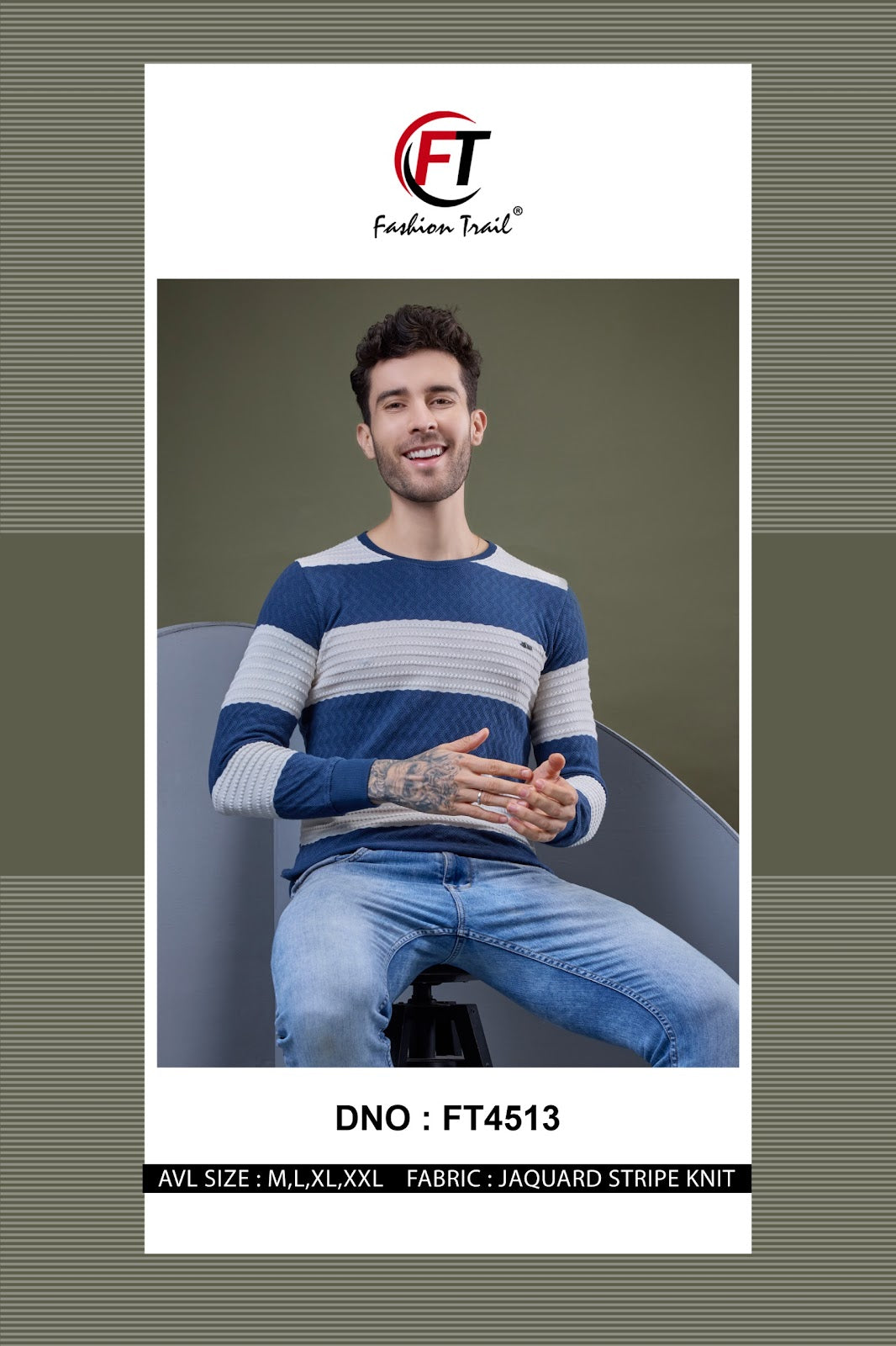 D No 4513 Fashion Trail Jacquard Mens Tshirts Manufacturer Gujarat