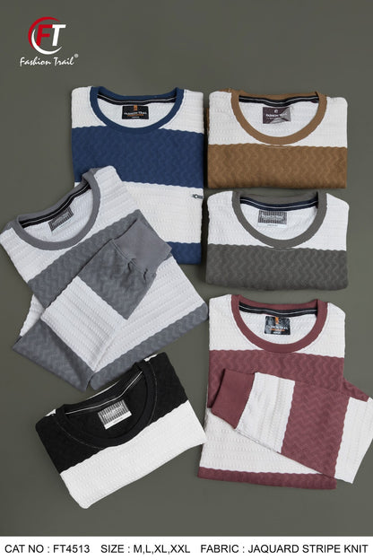 D No 4513 Fashion Trail Jacquard Mens Tshirts Manufacturer Gujarat