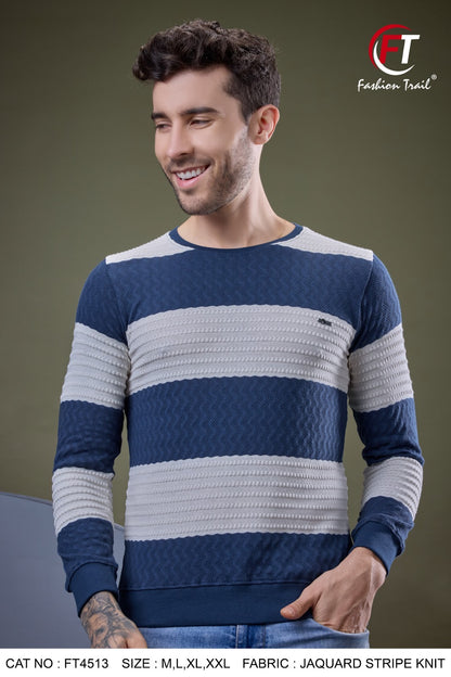 D No 4513 Fashion Trail Jacquard Mens Tshirts Manufacturer Gujarat