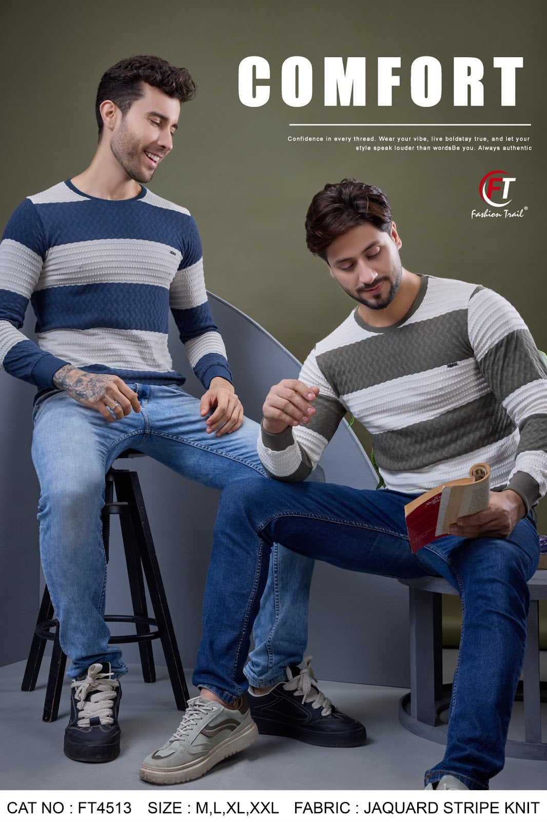 D No 4513 Fashion Trail Jacquard Mens Tshirts Manufacturer Gujarat