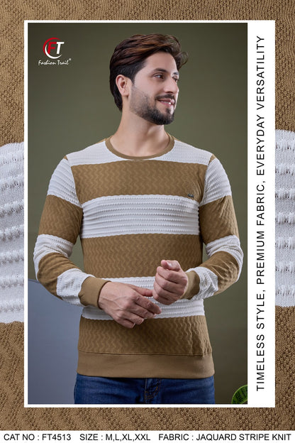 D No 4513 Fashion Trail Jacquard Mens Tshirts Manufacturer Gujarat