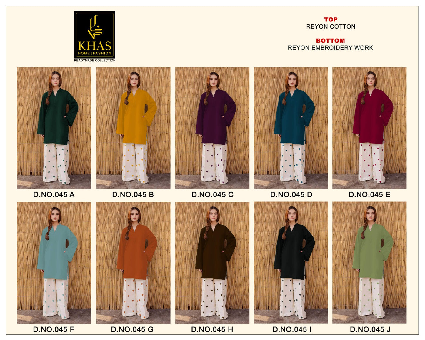D No 45 Pakistani Khas Rayon Co Ord Set Supplier