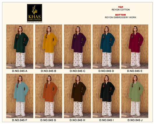 D No 45 Pakistani Khas Rayon Co Ord Set Supplier
