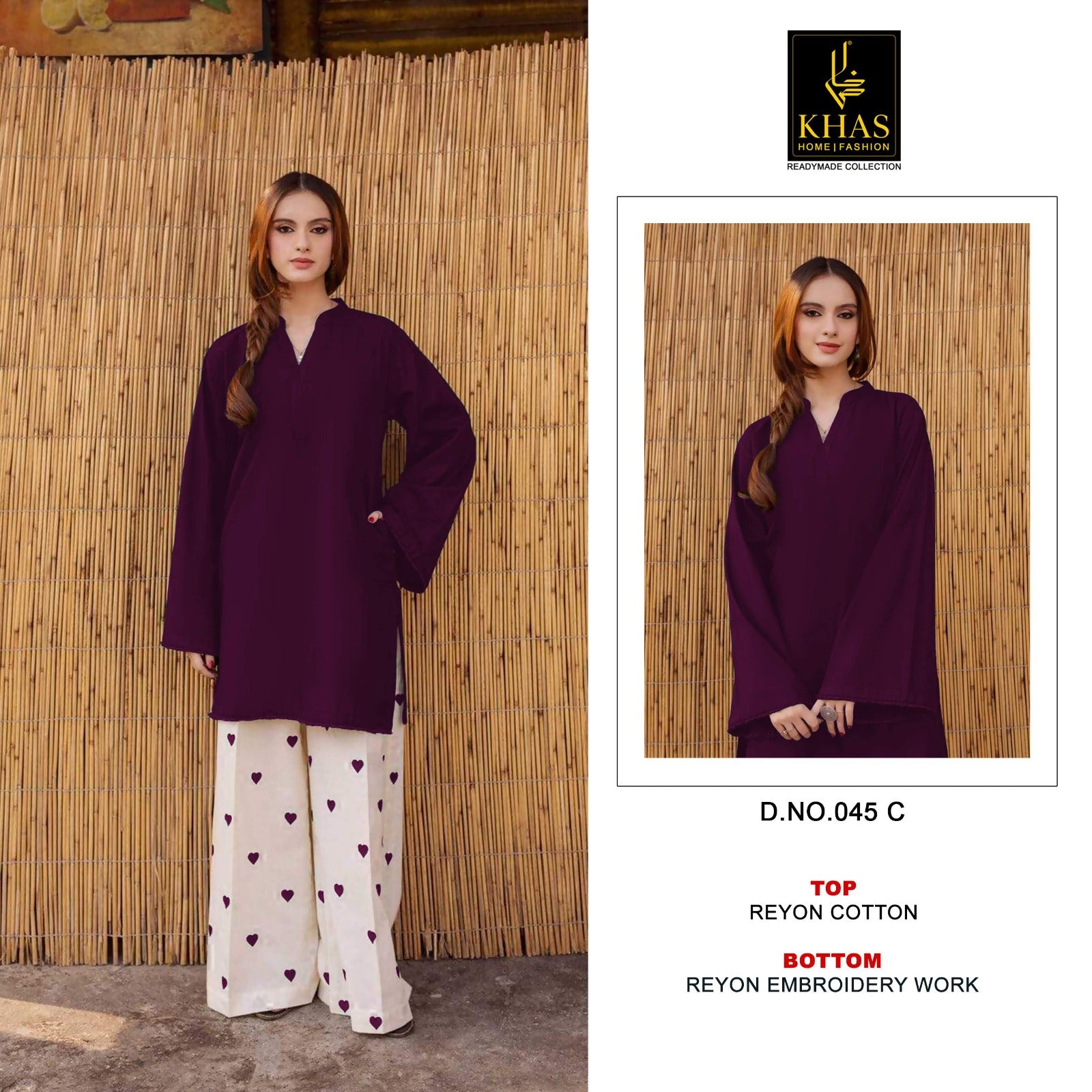 D No 45 Pakistani Khas Rayon Co Ord Set Supplier