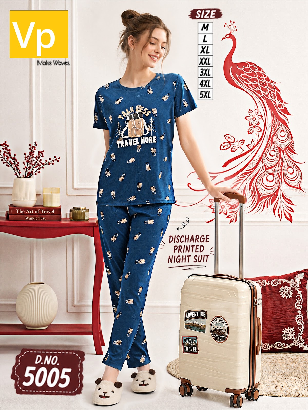 D No 5005 2706 Vp Hosiery Cotton Pyjama Night Suits Wholesaler