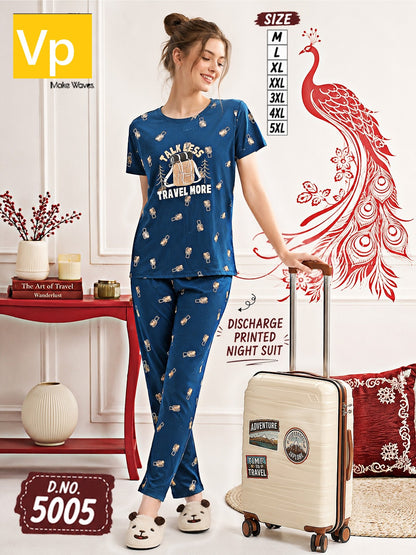 D No 5005 2706 Vp Hosiery Cotton Pyjama Night Suits Wholesaler