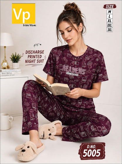 D No 5005 2706 Vp Hosiery Cotton Pyjama Night Suits Wholesaler