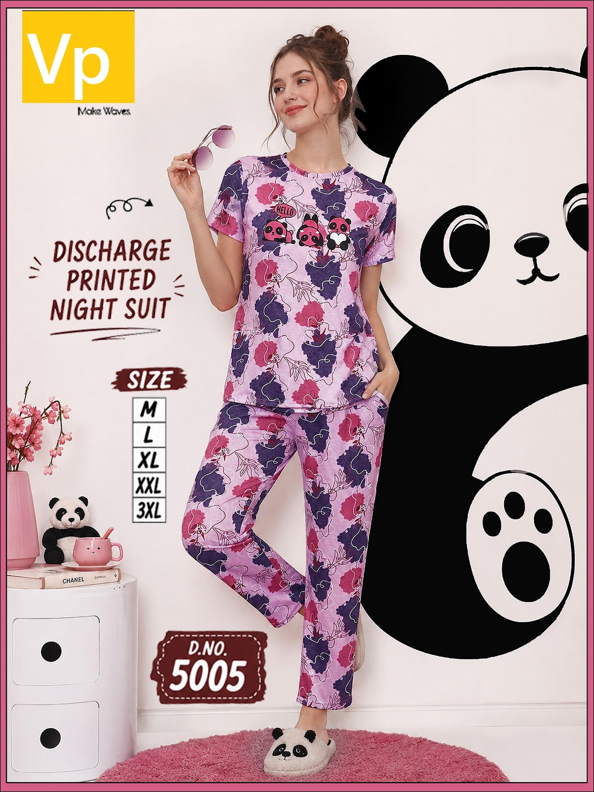 D No 5005 2706 Vp Hosiery Cotton Pyjama Night Suits Wholesaler