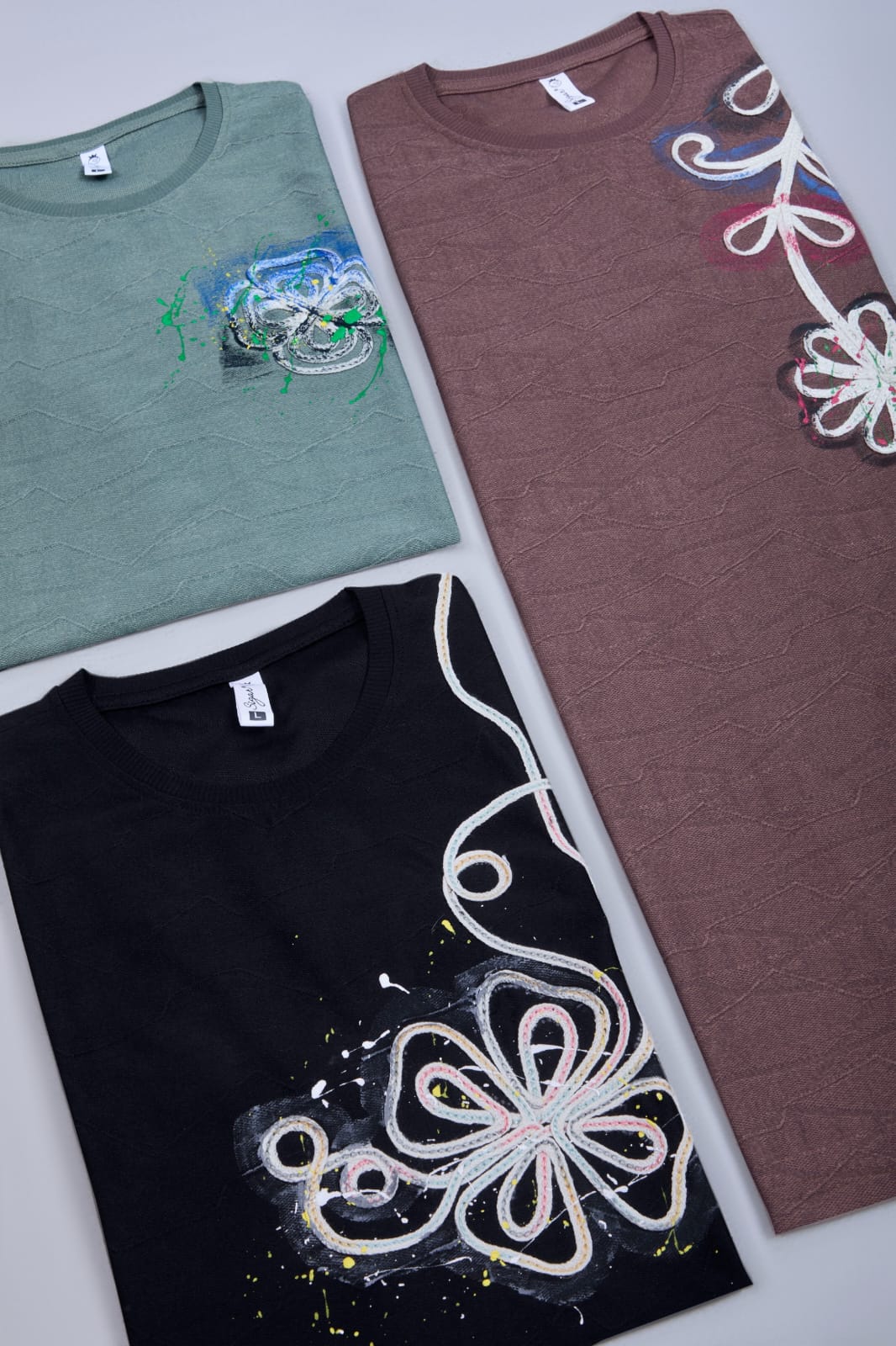 D No 5626 Side Embroidery Sigar Jacquard Mens Tshirts Supplier India