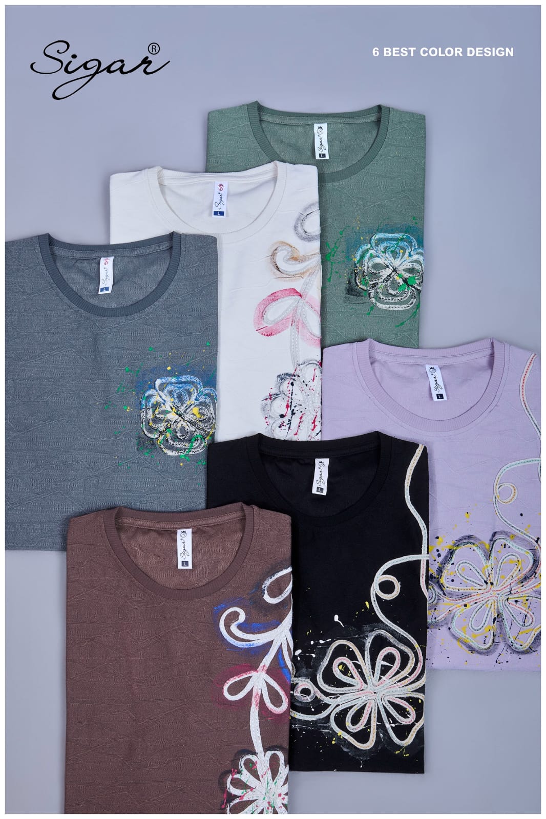 D No 5626 Side Embroidery Sigar Jacquard Mens Tshirts Supplier India