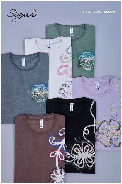 D No 5626 Side Embroidery Sigar Jacquard Mens Tshirts Supplier India