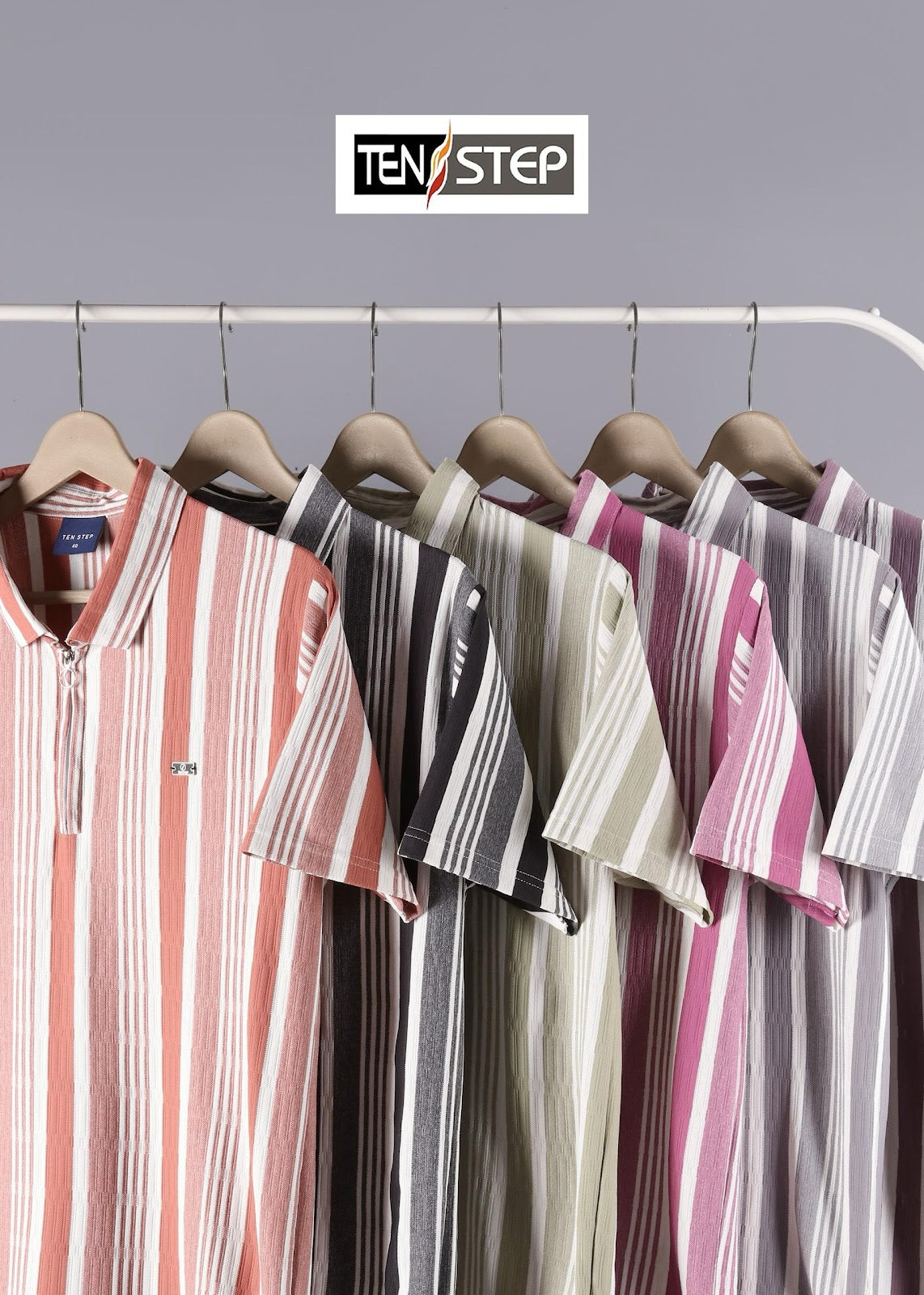 D No 679 Ten Step Vertical Strips Lycra Mens Tshirts Wholesaler Ahmedabad