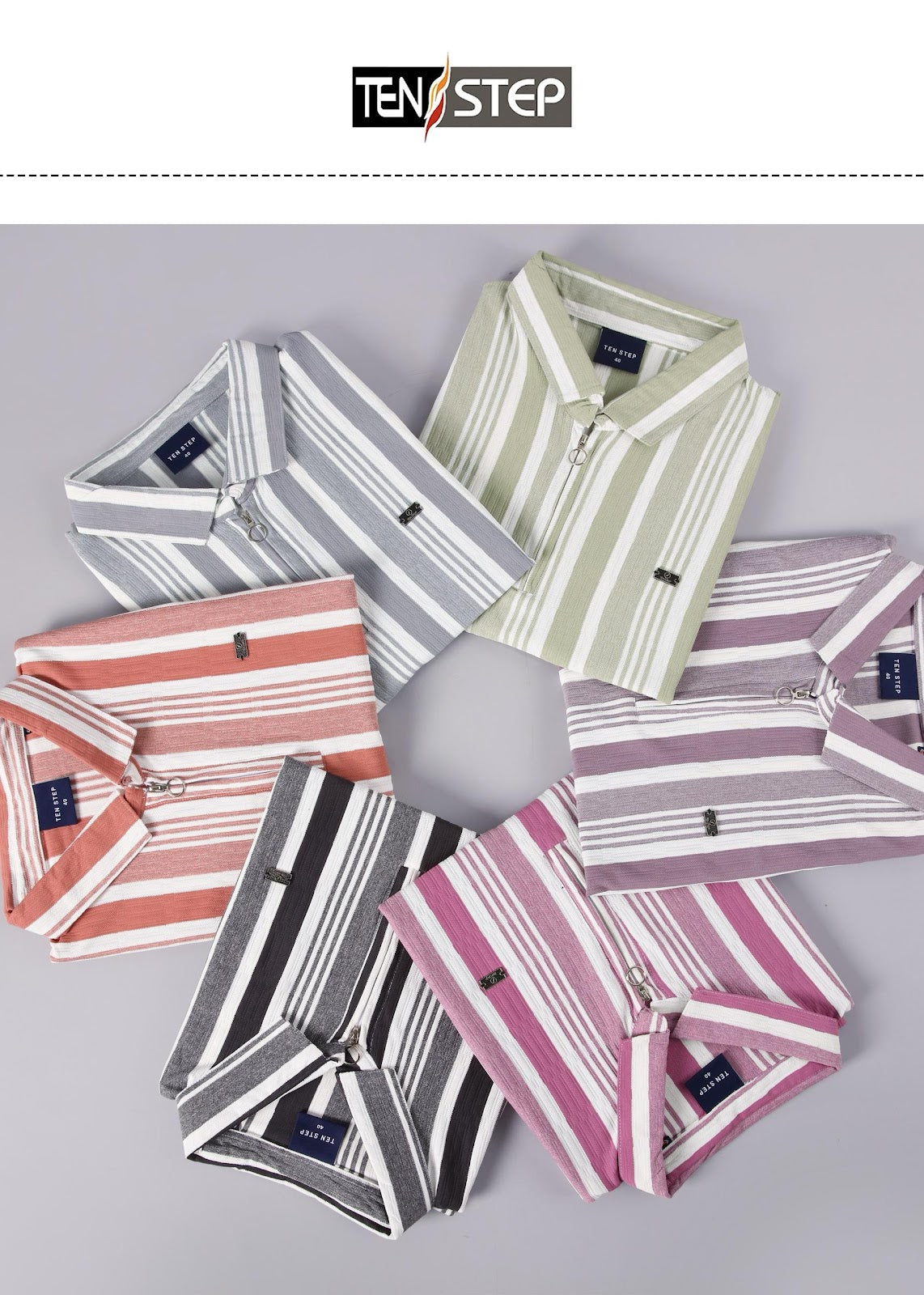 D No 679 Ten Step Vertical Strips Lycra Mens Tshirts Wholesaler Ahmedabad