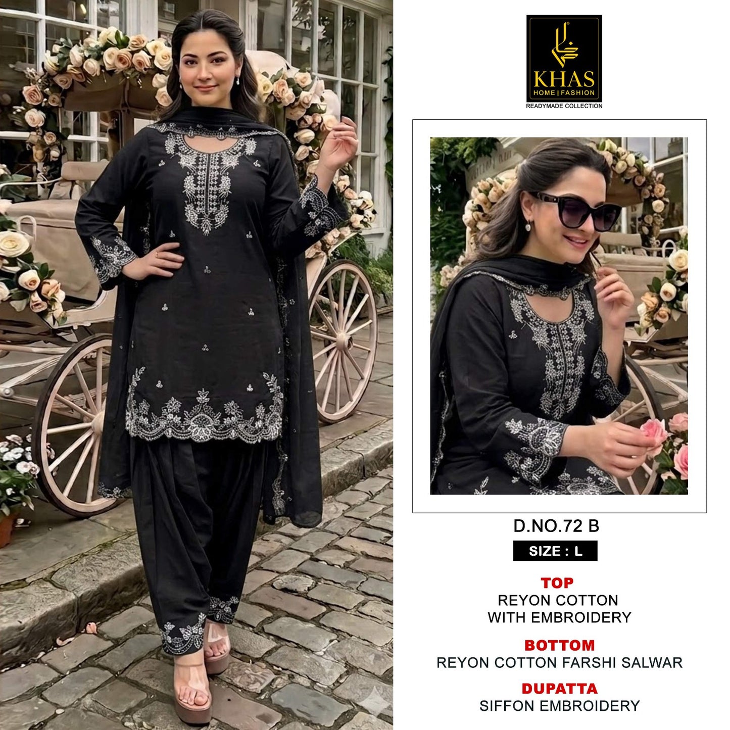 D No 72 Khas Cotton Rayon Readymade Suits Supplier
