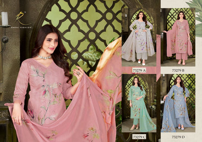 D No 73279 Rakhi Fashion Cotton Pant Style Suits Supplier