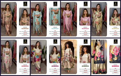 D No 80 To 87 Khas Satin Pakistani Readymade Suits Supplier