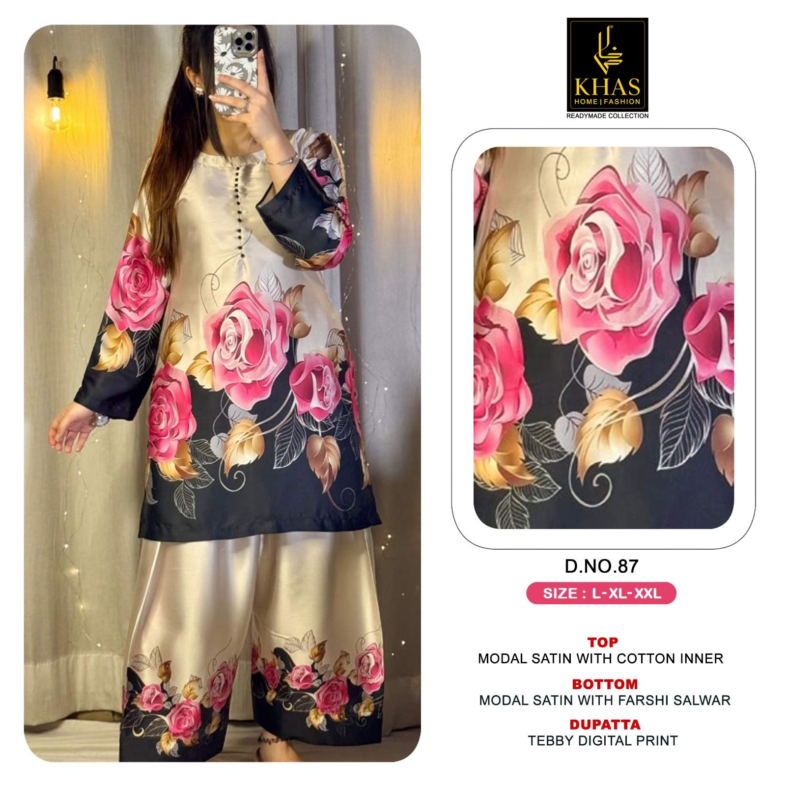 D No 80 To 87 Khas Satin Pakistani Readymade Suits Supplier