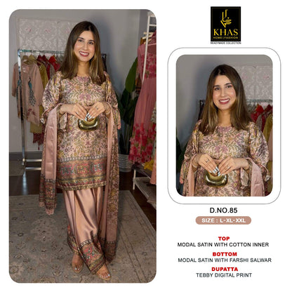 D No 80 To 87 Khas Satin Pakistani Readymade Suits Supplier