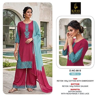 D No 88 Khas Reyon Pakistani Readymade Suits Manufacturer India