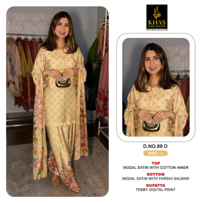 D No 89 Khas Satin Pakistani Readymade Suits Wholesaler India