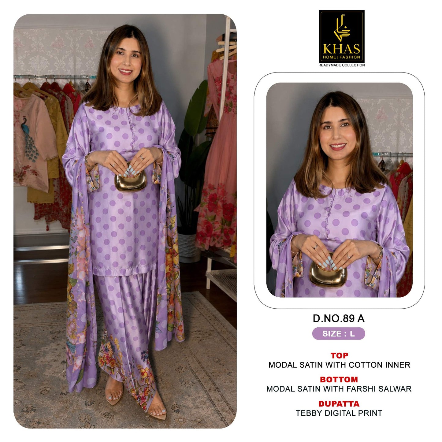 D No 89 Khas Satin Pakistani Readymade Suits Wholesaler India