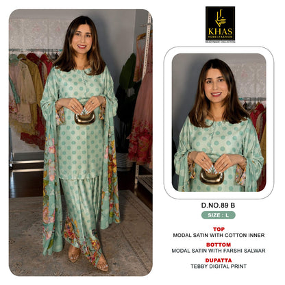 D No 89 Khas Satin Pakistani Readymade Suits Wholesaler India