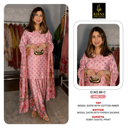 D No 89 Khas Satin Pakistani Readymade Suits Wholesaler India