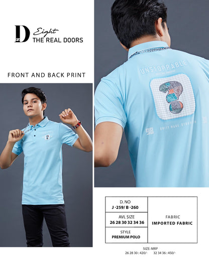 D No J-259 B-260 D-8 Imported Boys Tshirt Exporter