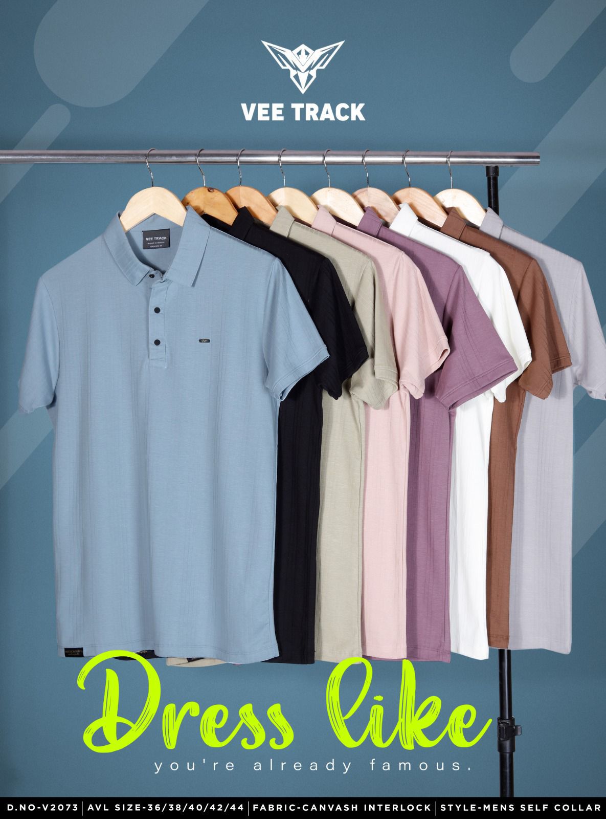 D No V2073 Vee Track Canvas Mens Tshirts Supplier