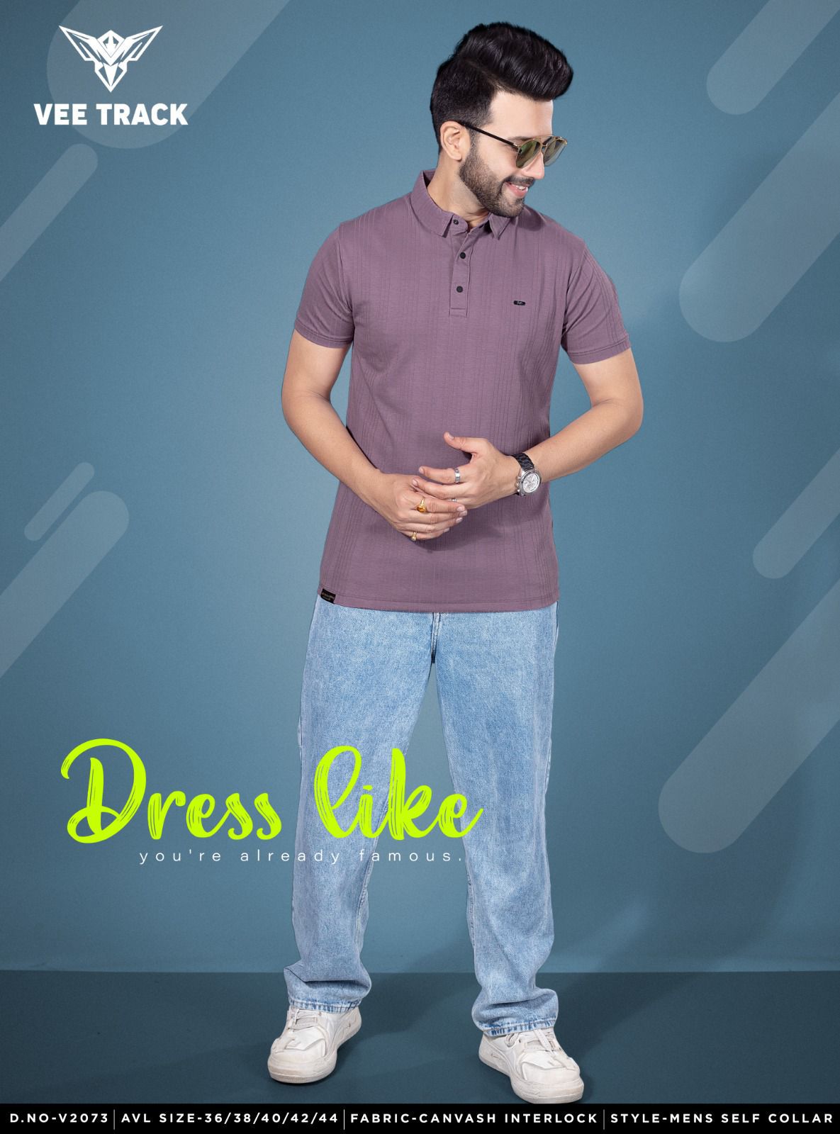 D No V2073 Vee Track Canvas Mens Tshirts Supplier