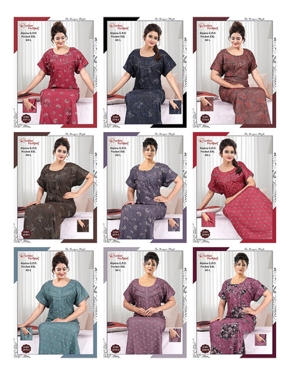 Length 60 Alpine Ruchee Fashion Night Gowns Manufacturer Gujarat