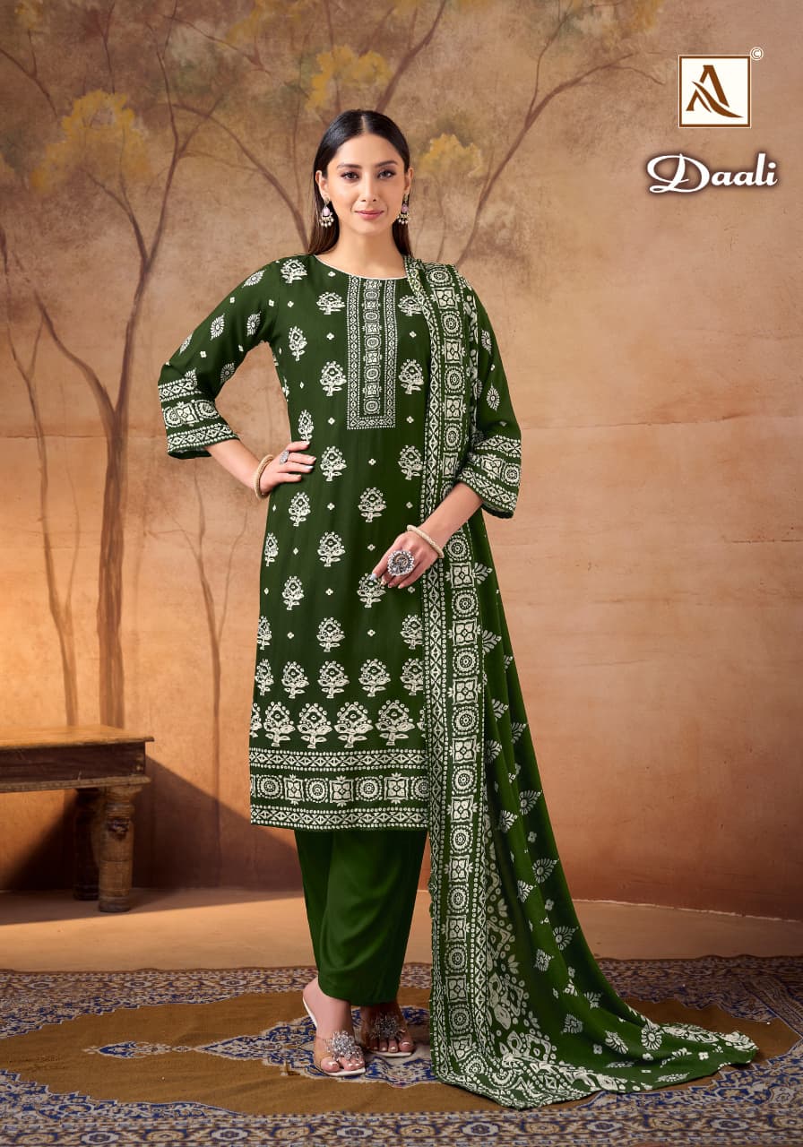 Daali Alok Viscose Karachi Pashmina Salwar Suits Exporter Ahmedabad