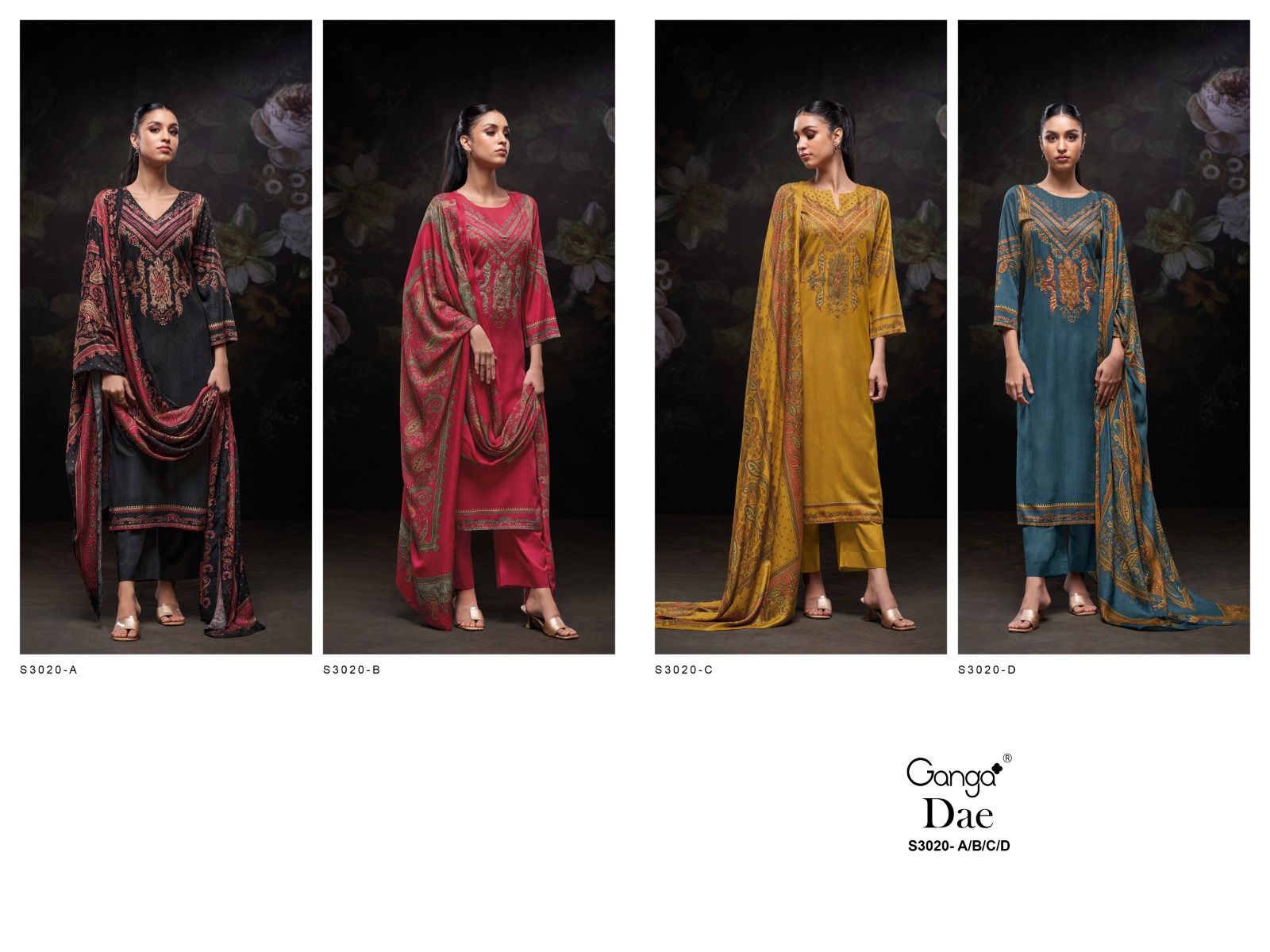 Dae S3020 Ganga Pure Pashmina Suits Manufacturer Ahmedabad