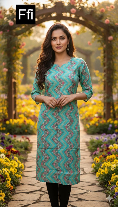 Daily Wear Ffi Modal Silk Straight Cut Kurtis Wholesale