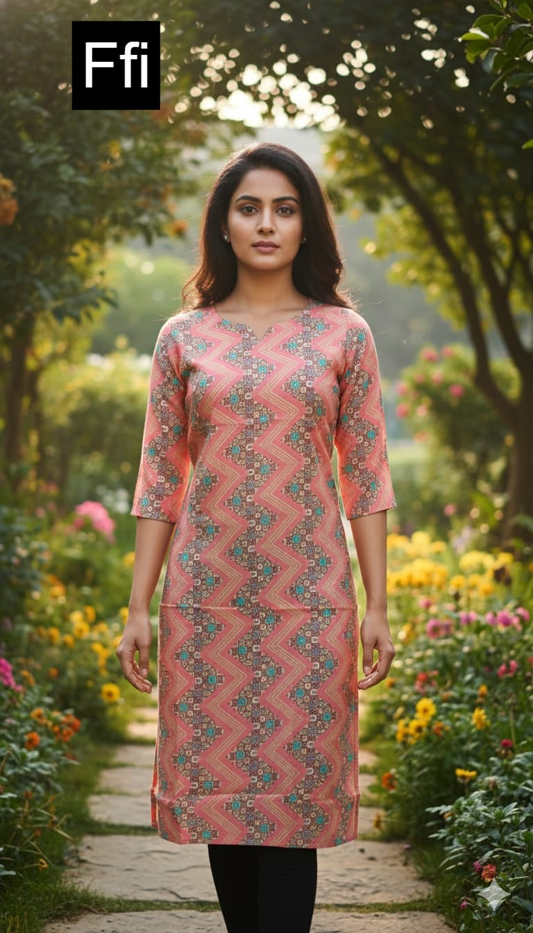 Daily Wear Ffi Modal Silk Straight Cut Kurtis Wholesale