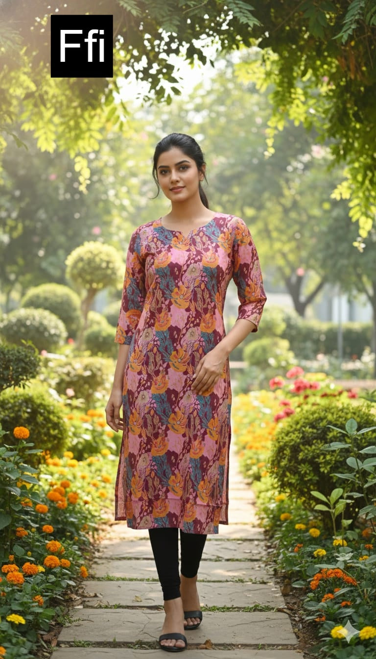 Daily Wear Ffi Modal Silk Straight Cut Kurtis Wholesale