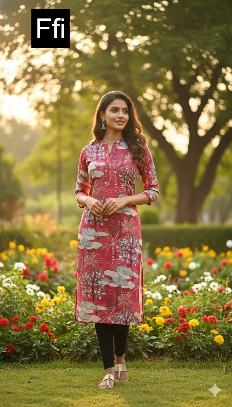 Daily Wear Ffi Modal Silk Straight Cut Kurtis Wholesale